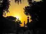 Pakistani mosque at sunset