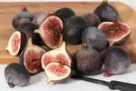 Sliced figs on display