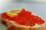 Caviar fish eggs garnish