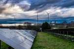 Solar panels and wind turbines